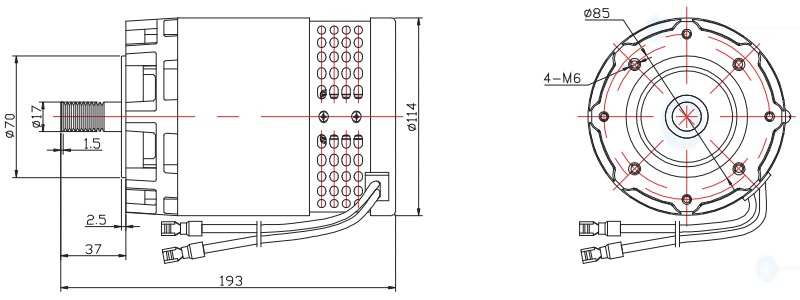 掃地機專用電機外形尺寸圖