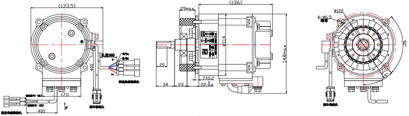 升降車(chē)電機(jī)外形尺寸圖